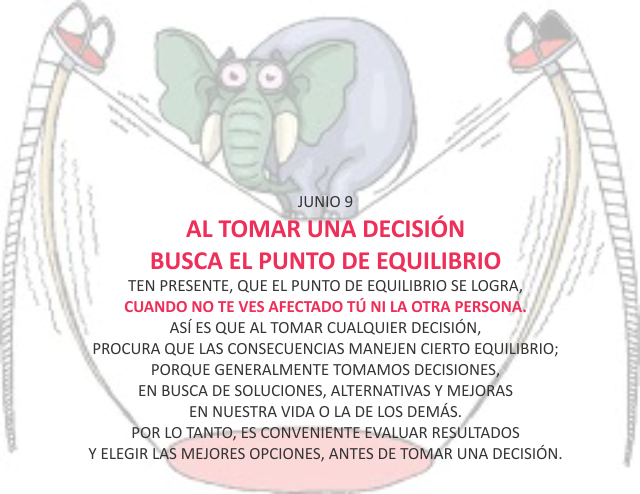 Al tomar una decisión busca el punto de equilibrio